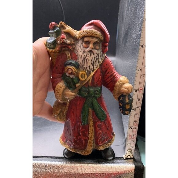 Vintage Plastic Old World Santa Christmas Ornament Toys Trees Hong Kong 6" - Picture 8 of 8